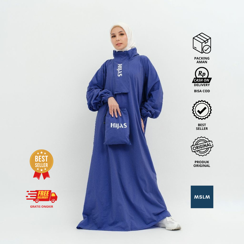 MSLM Store | Jas Hujan Hijabers Zipper Hijas | Jas Hujan Gamis  | Jas Hujan Syari | Jas Hujan Hijaz