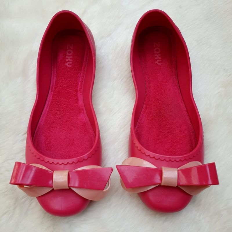 Sepatu Zaxy Pink Jelly Flat Shoes Size 38 Made In Brazil