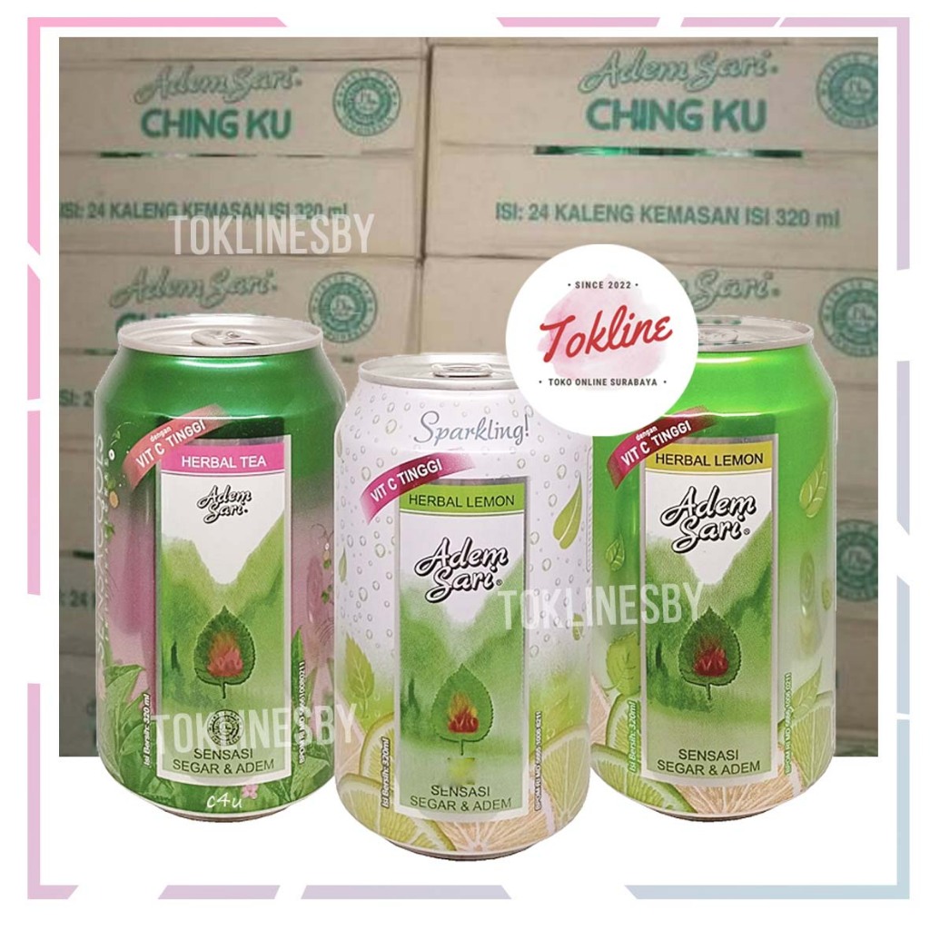 

[ 1 Karton isi 24 ] Adem Sari Ching ku Herbal Tea Teh Lemon Sparkling 320ml