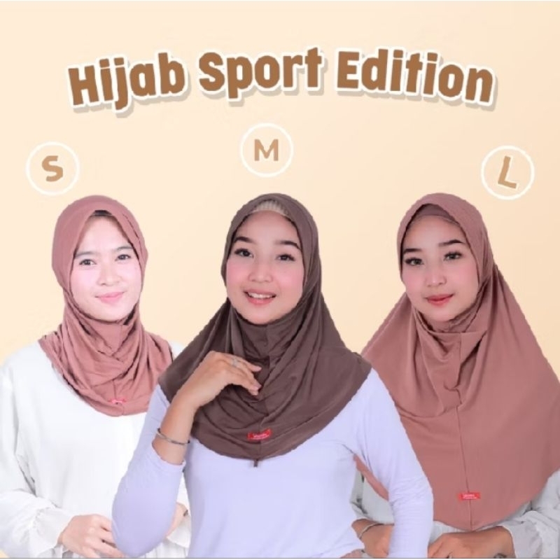 Jilbab Instan Sport Olahraga Jersey Premium Kerudung Hijab Bergo Sport Shamira