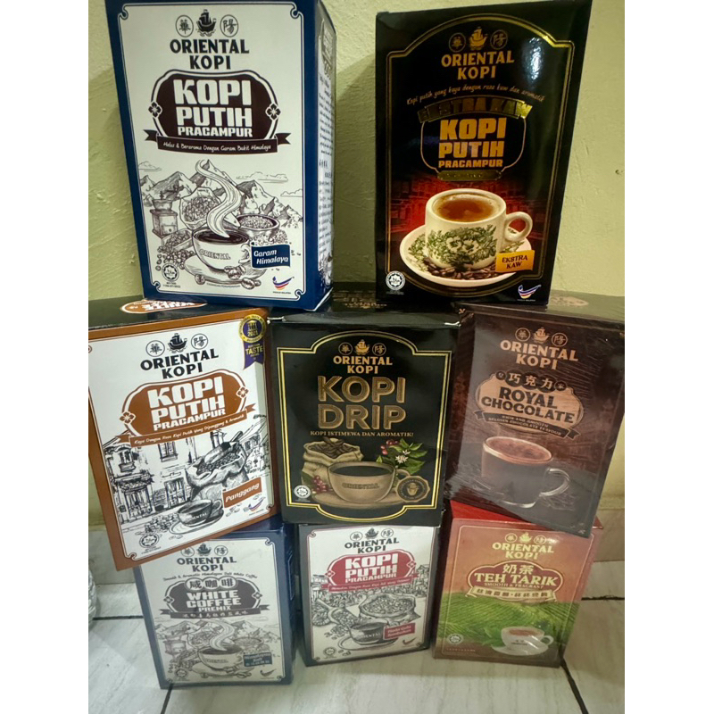 

Kopi Oriental White Coffee Mix Premix Mocha / Charcoal Roasted / Hazelnut Classic Arabica / No sugar Malaysia / Teh Tarik / Himalaya Salt / Extra KAW / Drip Bag Coffee Royal Chocolate Belgian Cokelat CoffeMix Klasik