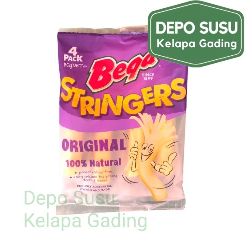 

Bega Cheese Stringers 80gr 100% Natural Mozzarella | Keju Stringer String Preservative FREE Source of Calcium Product of Australia 80 G Gram 4 Pack