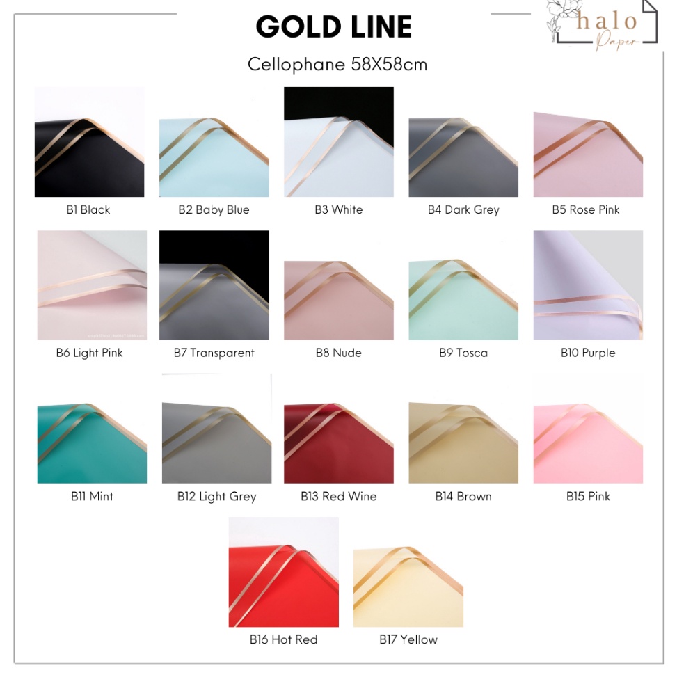 

Diskon Terpopuler 2 LEMBAR GOLD LINE KERTAS CELLOPHANE CELLOPHANE PAPER GOLD LINE