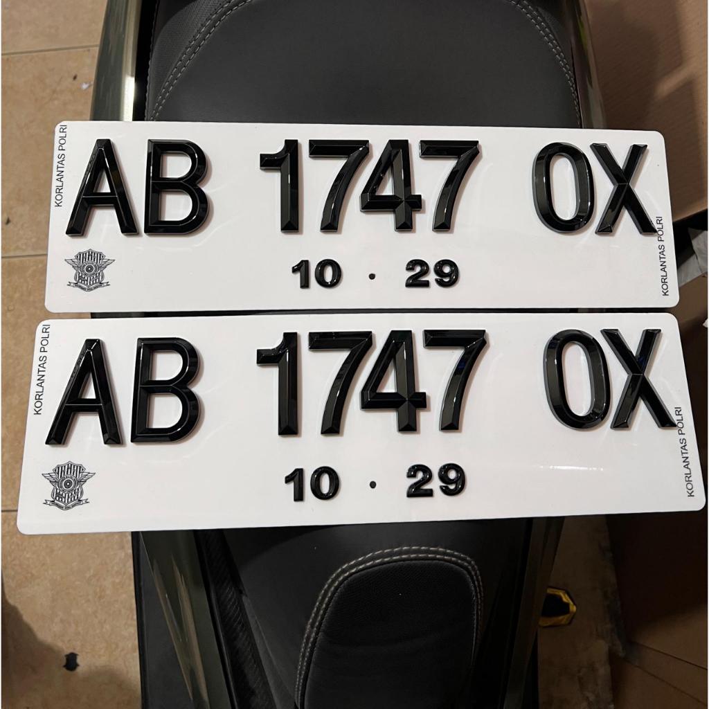Plat Nomor Mobil Akrilik angka timbul 5D