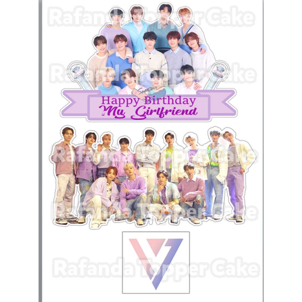 Topper kue ulang tahun seventeen toper bolu ultah boyband korea