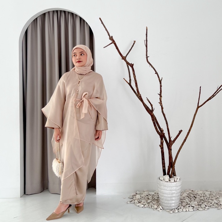 KODE H45R Khansa Cape  Outer Organza