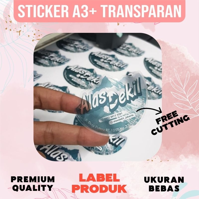 

Cetak Sticker A3+ Vinyl Custom Label Packaging / Kemasan Makanan Minuman / Label Olshop / Tahan Air