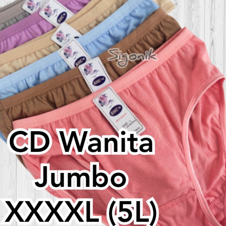 CD Celana Dalam Wanita Dewasa GHC JUMBO XXXXL5L Big Size Cewek Perempuan Polos Katun Polyester Polie