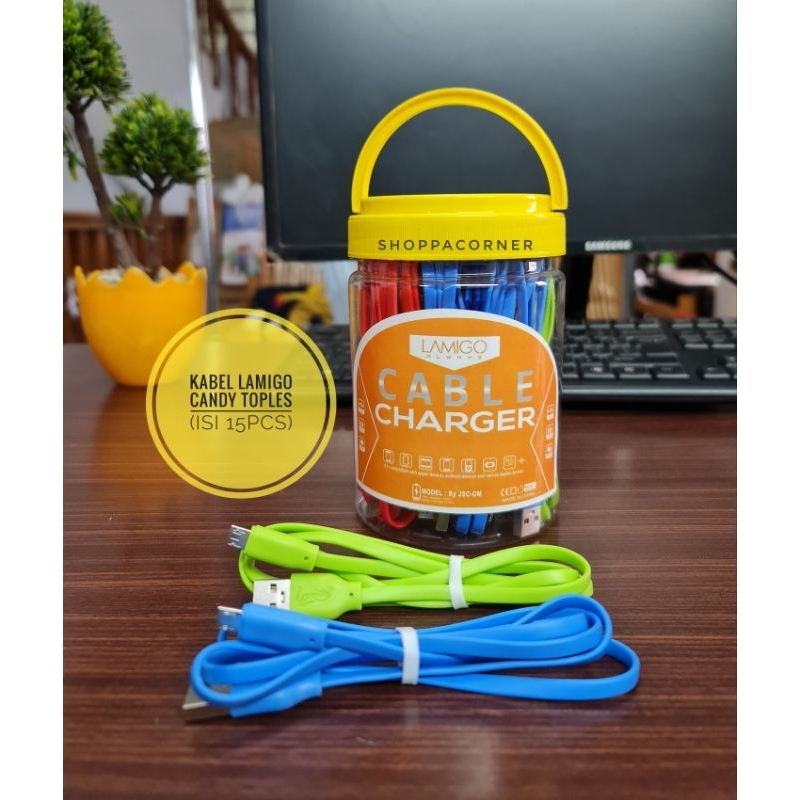 KABEL DATA TOPLES LAMIGO MODEL PIPIH / KABEL USB DATA MACARON LAMIGO MICRO & TYPE-C / KABEL TOPLES M