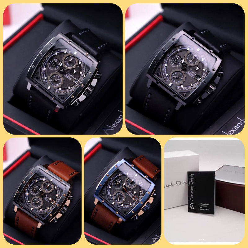 JAM TANGAN PRIA ALEXANDRE CHRISTIE AC 6376 MC / AC6376 / 6376 ORIGINAL CHRONOGRAPH STRAP KULIT