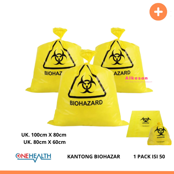 Kantong Plastik Sampah Biohazard Onehealth Kuning Infectious Waste Bag