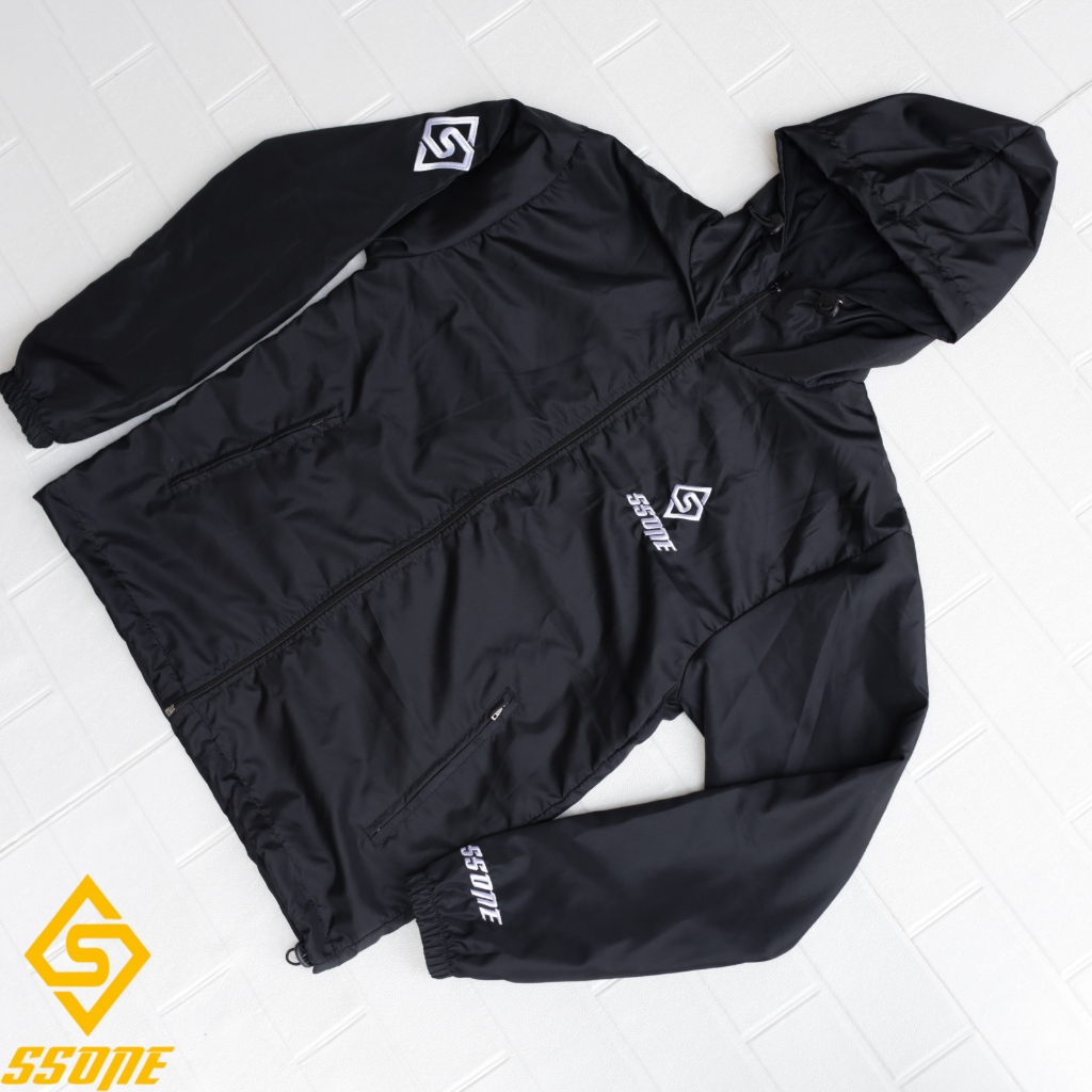 ssone Jaket Olahraga Parasut olahraga Pria Wanita Sauna Suit Jogging Lari Bersepeda Gym Fitnes