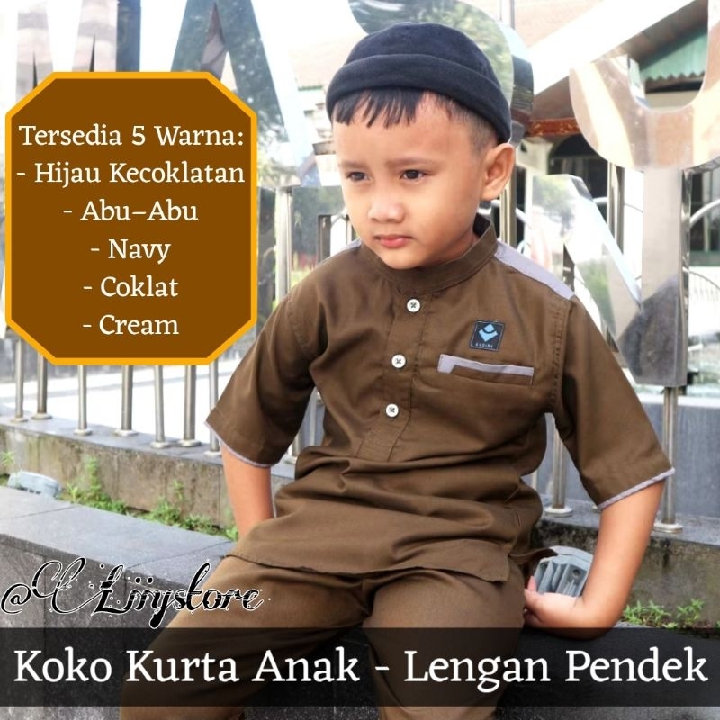 PREMIUM ! SETELAN KOKO KURTA ANAK LENGAN PENDEK STYLE MODERN BAHAN KATUN TOYOBO FODU EXCLUSIVE JAHIT