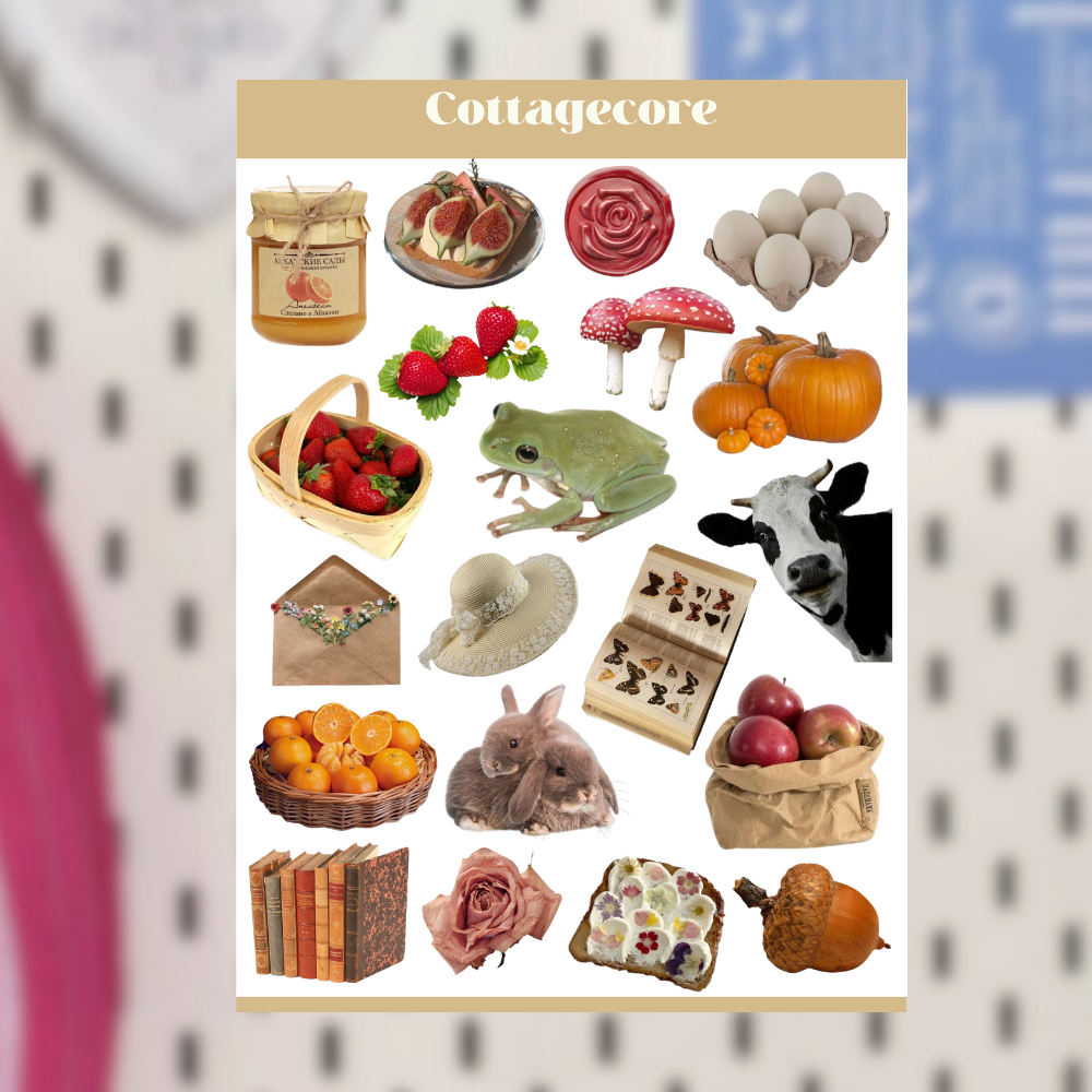 

COTTAGECORE DECO STICKER SHEET / DECO STICKER KAWAII VINTAGE RETRO AESTHETIC FOR JOURNALING
