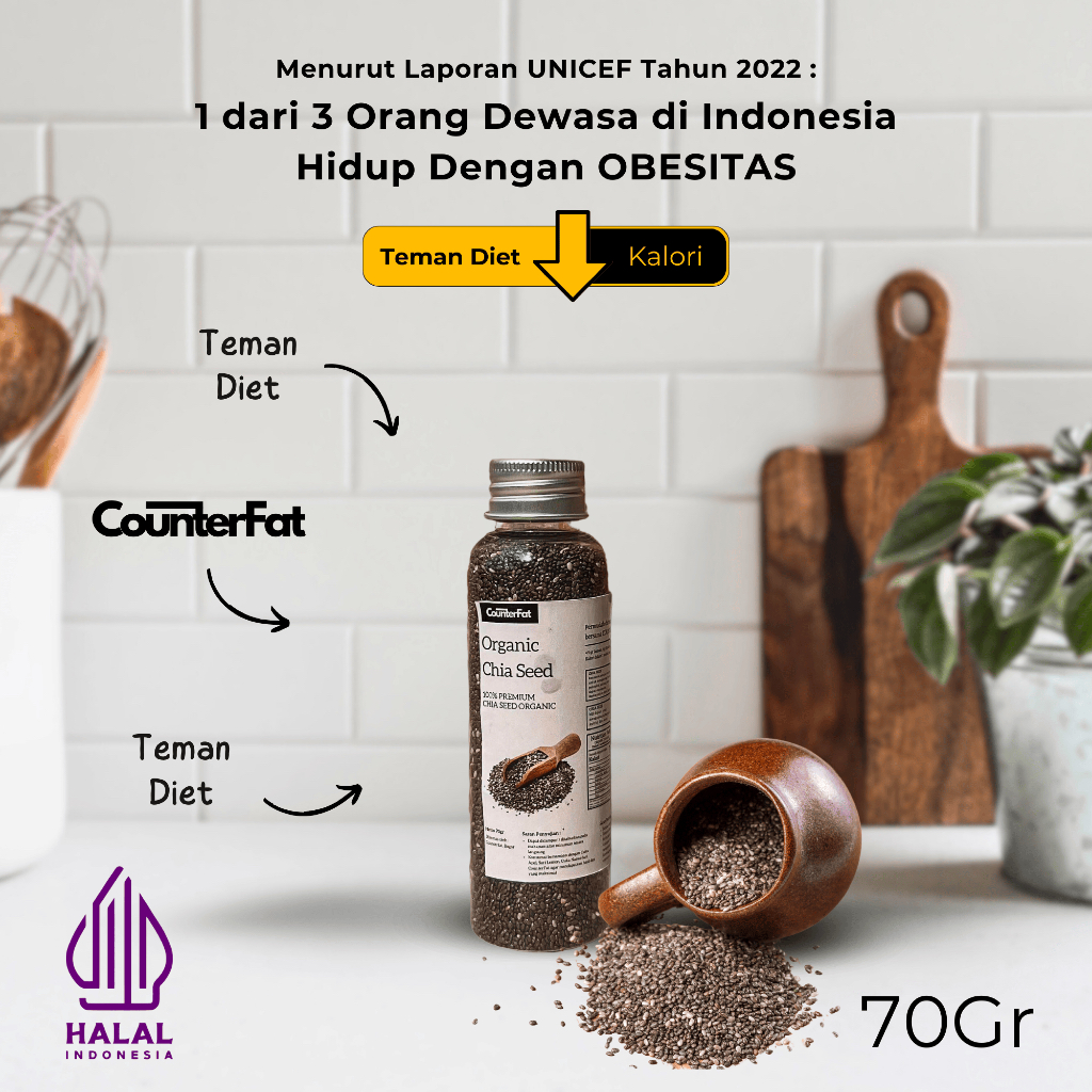 

CounterFat Chia Seed 70 Gr Campuran Cuka Apel