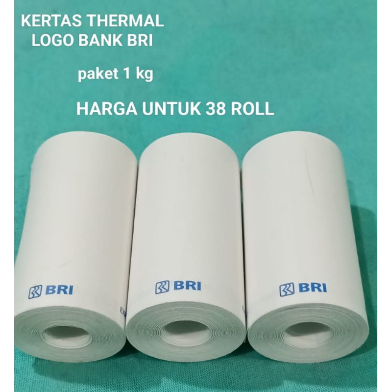 

( 38 ROLL ) KERTAS THERMAL LOGO BANK BRI UKURAN 57X30/58X30