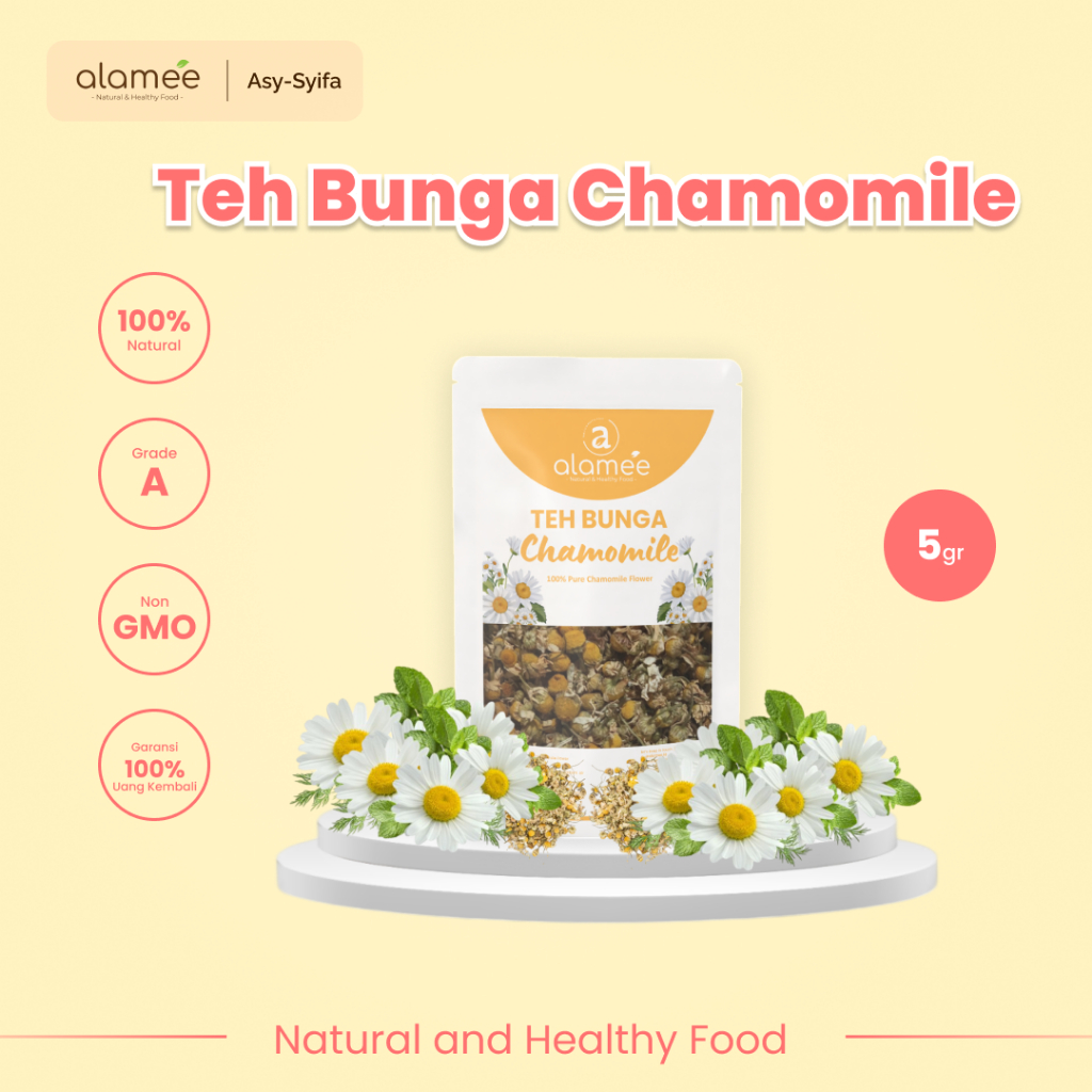

ALAMEE Chamomile Tea Teh Bunga Camomile Flower Bunga Kamomile Dried Flower Organik Siap Minum 5gr