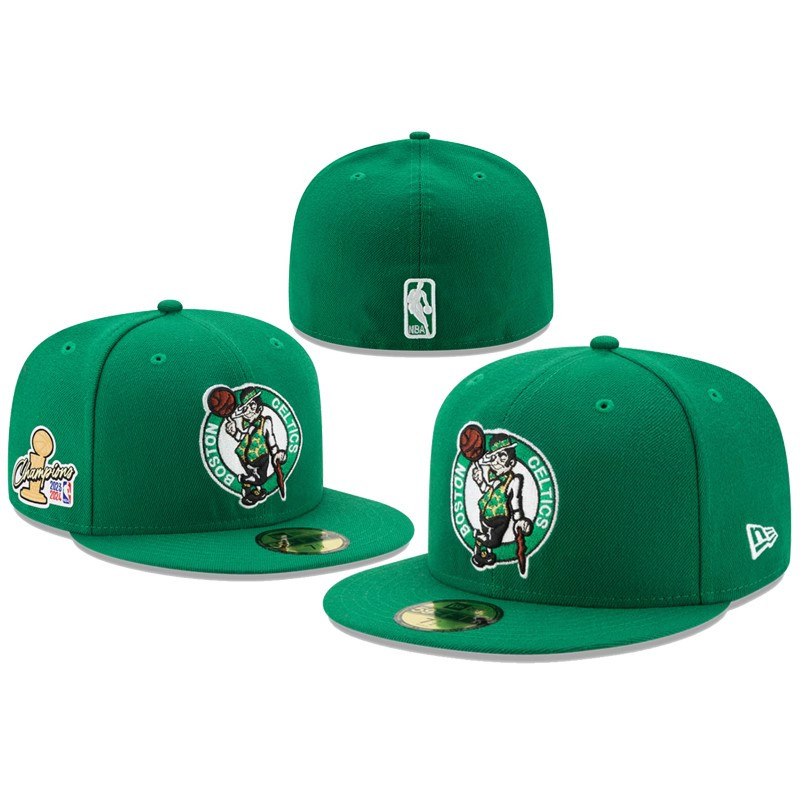 Topi Fitted Celtics 2024 NBA Finals Champions Side Patch Green Hijau Bordir Build Up Caps