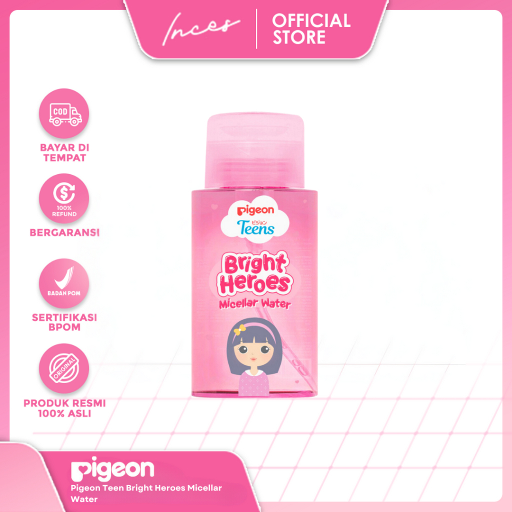 INCES - PIGEON TEENS BRIGHT HEROES MICELLAR WATER 100 ML| Micellar Water Pembersih Wajah Double Clea