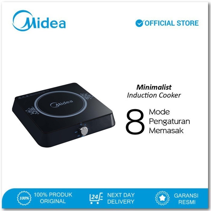 Kompor Induksi Midea C16-RTY1619-BK - 1 Tungku Hitam
