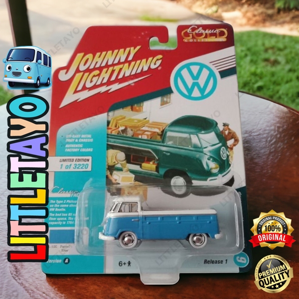 JOHNNY LIGHTNING 1965 VW VOLKSWAGEN Type 2 PICKUP BIRU