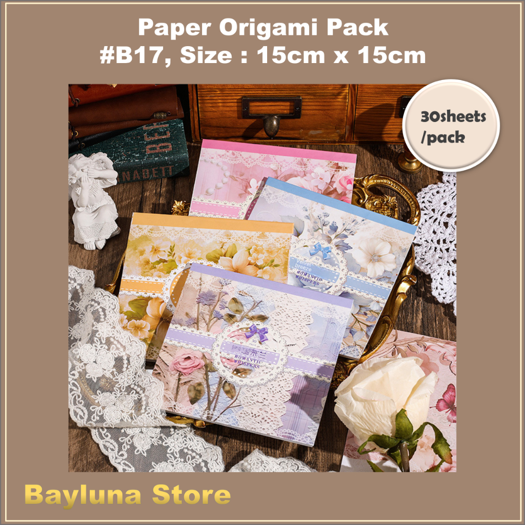 

BYL 30sheets/pack Paper Origami Pack Deco Pack for Journaling, Paper Pack for Scrapbooking Junk Journal School DIY Stationery #B17