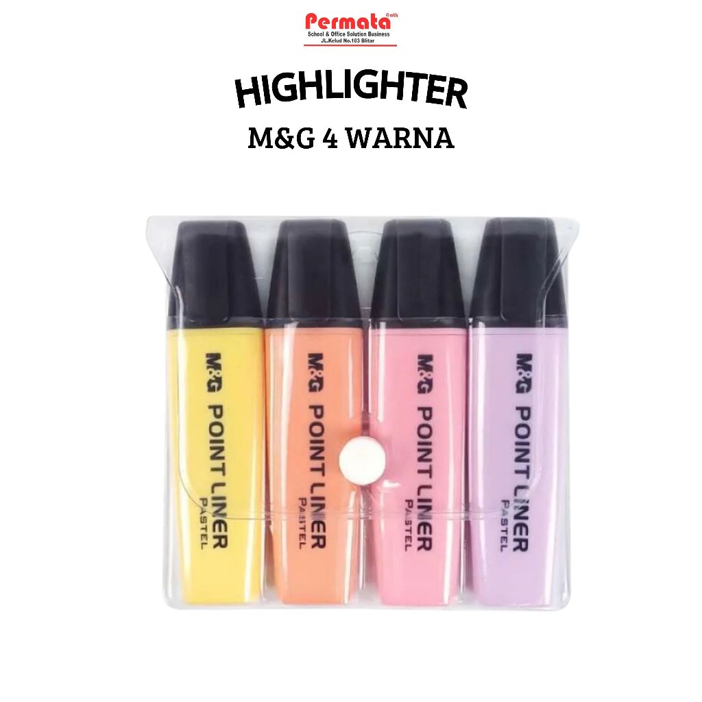 

M&G Highlighter Pastel Color set 4 Pcs / Stabillo Pastel Set 4 Warna Ahm21580