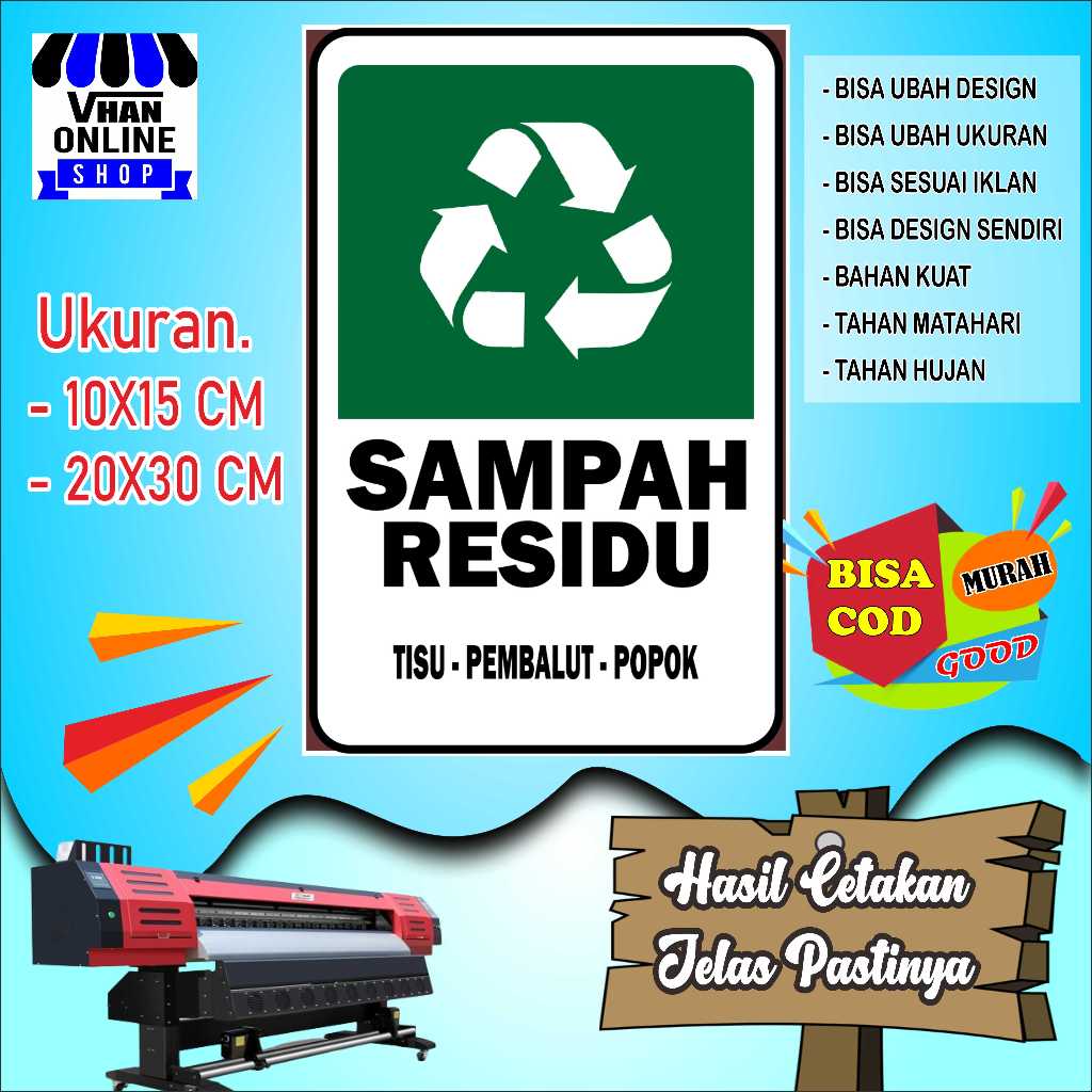 

Cetak Sticker Untuk Sampah Residu Hijau