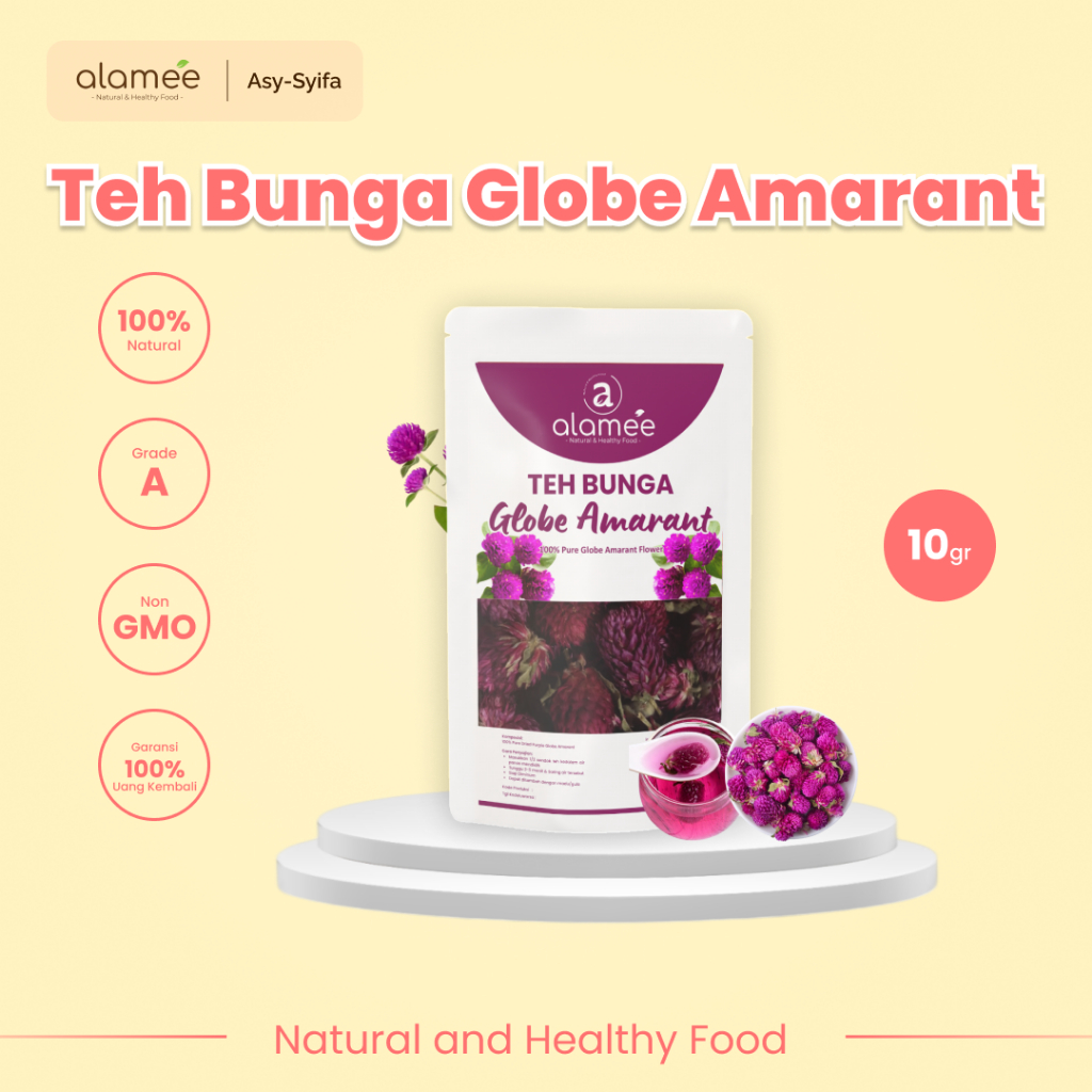 

ALAMEE Teh Bunga Globe Amaranth Tea Herbal Kering Organik Herbal Organic Asli Dried Flower Alami 10g