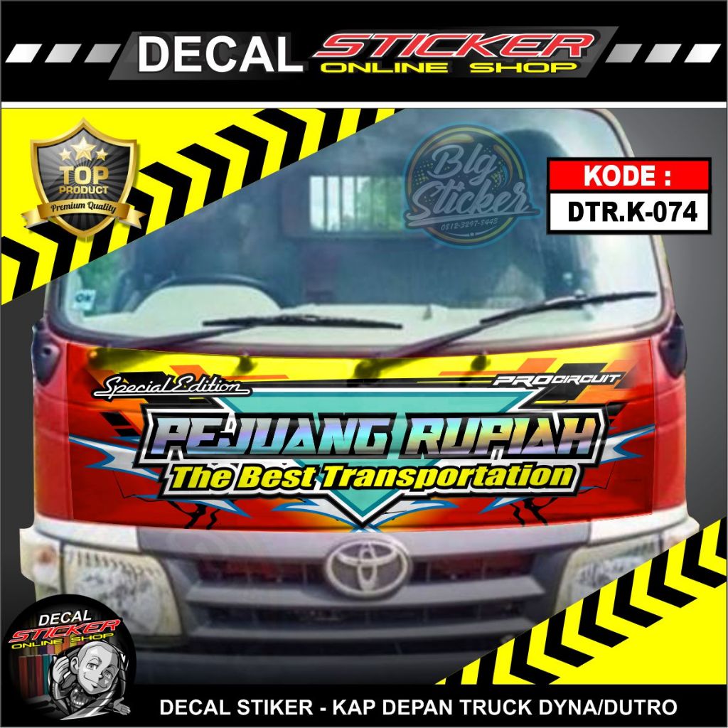 STIKER MOBIL VARIASI KAP TRUCK DYNA DUTRO TRUK DECAL PRINT STICKER