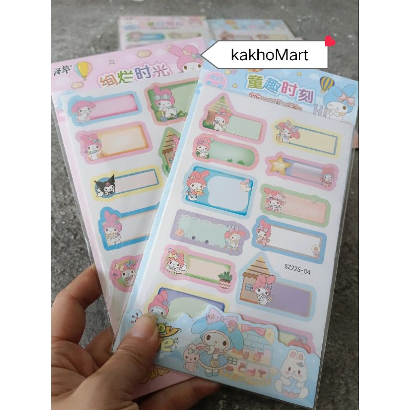 

Stiker nama karakter Sanario 1set isi 3lembar