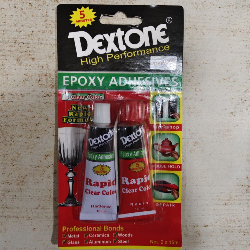 DEXTONE EPOXY ADHESIVES RAPID CLEAR COLOR 5 MENIT