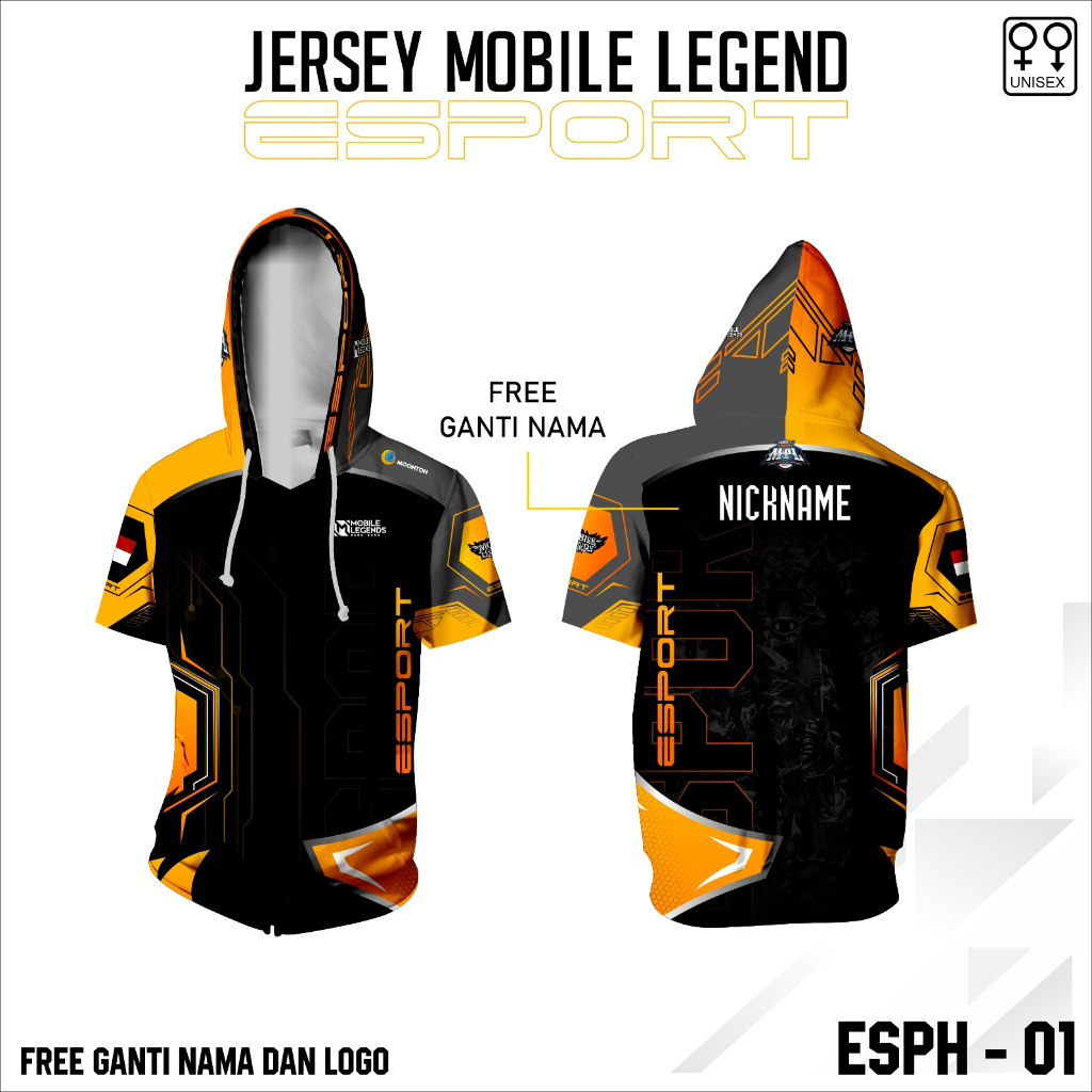 Hoodie jersey mobile legend baju esport kaos game ml