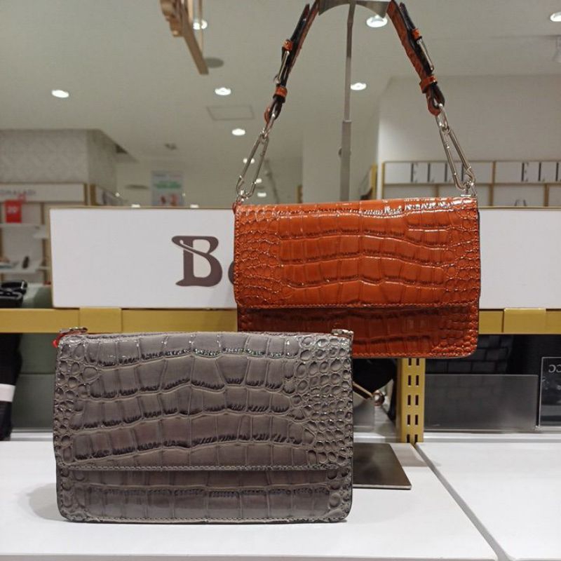 Terbaru Bellezza 6137021 Produk Original Depstore - Tas Wanita Handbag Selempang - Croco Mengkilap