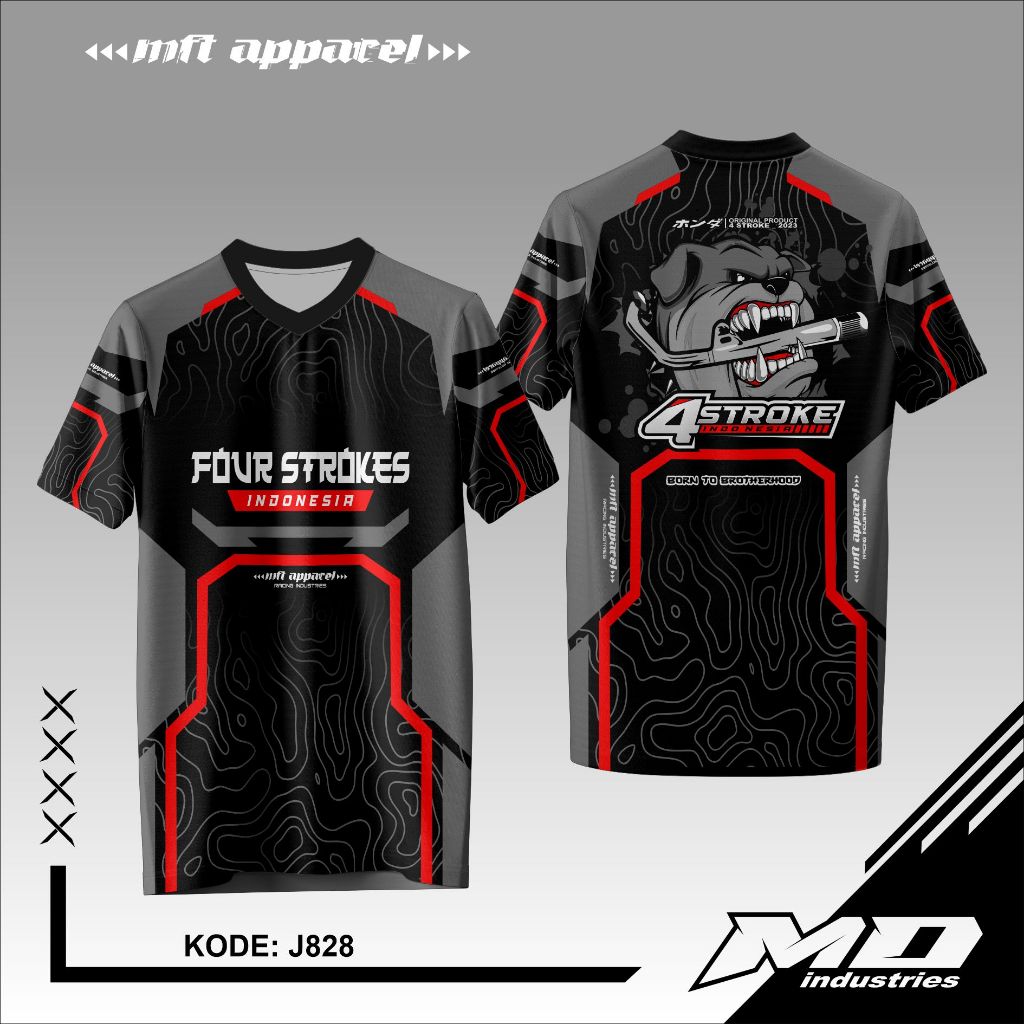 Jersey Racing Four Stroke Indonesia Kaos Jersey Racing Full Printing