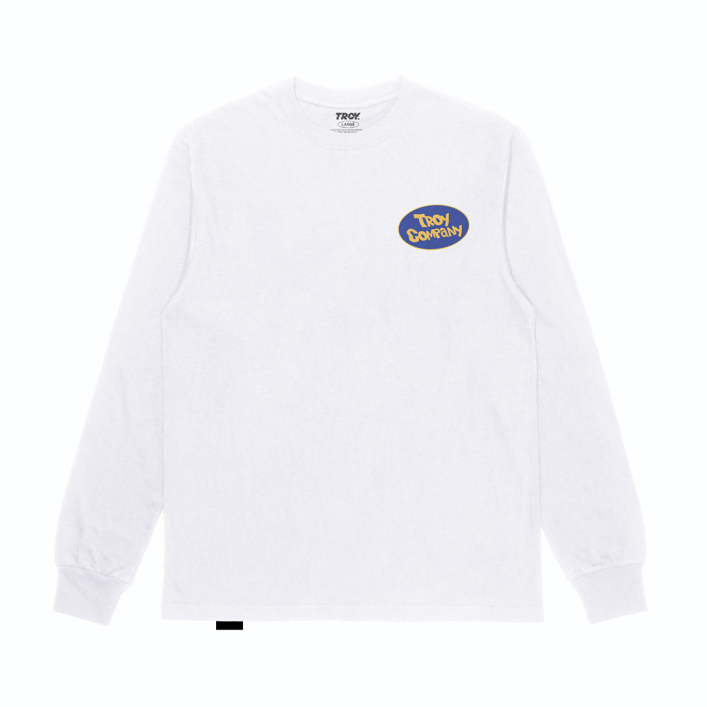 Troy Company Longsleeve Tshirt White Death Allusion - Kaos Putih Lengan Panjang LSD 2828