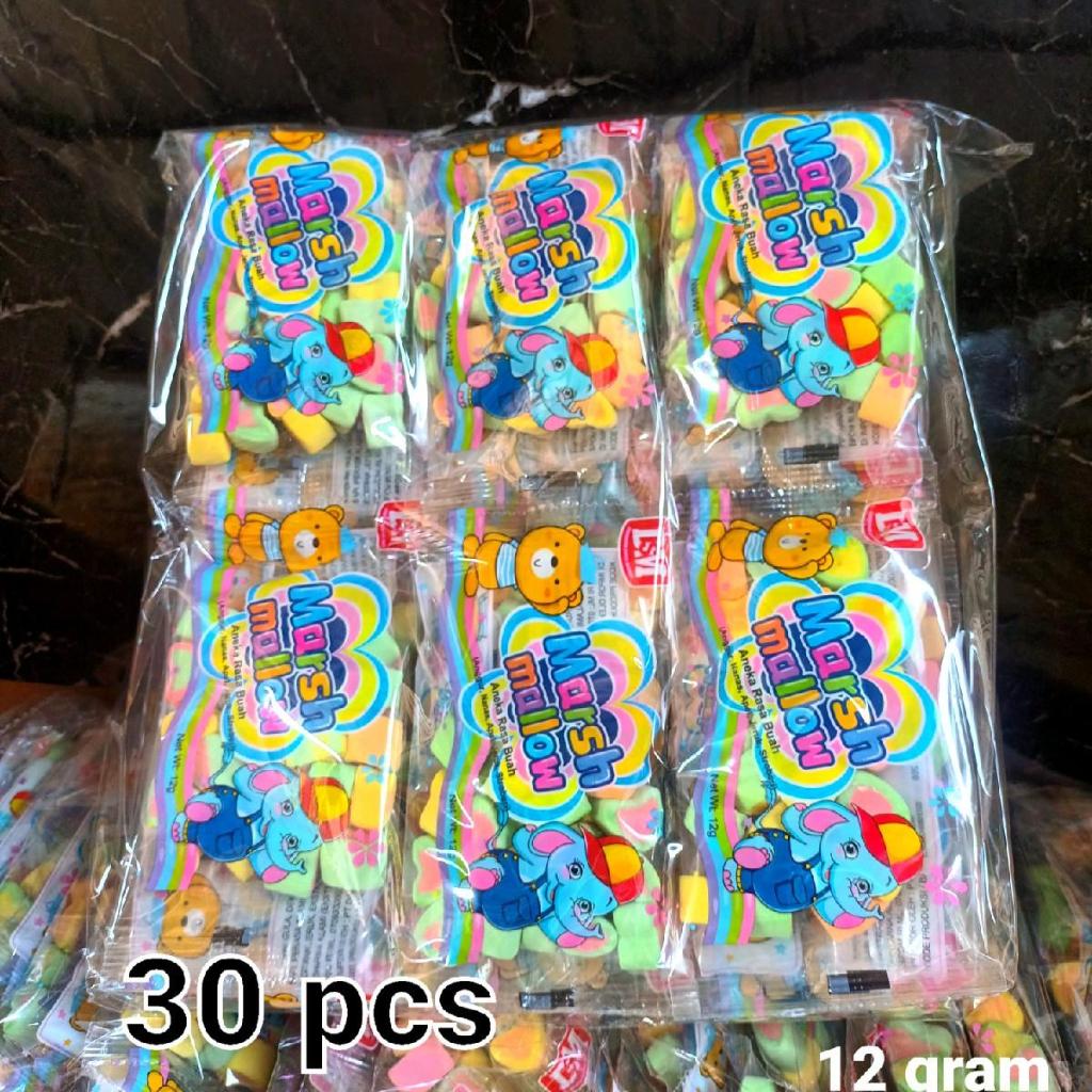 

marsh mellow HATI isi 30 pak kecil per bag