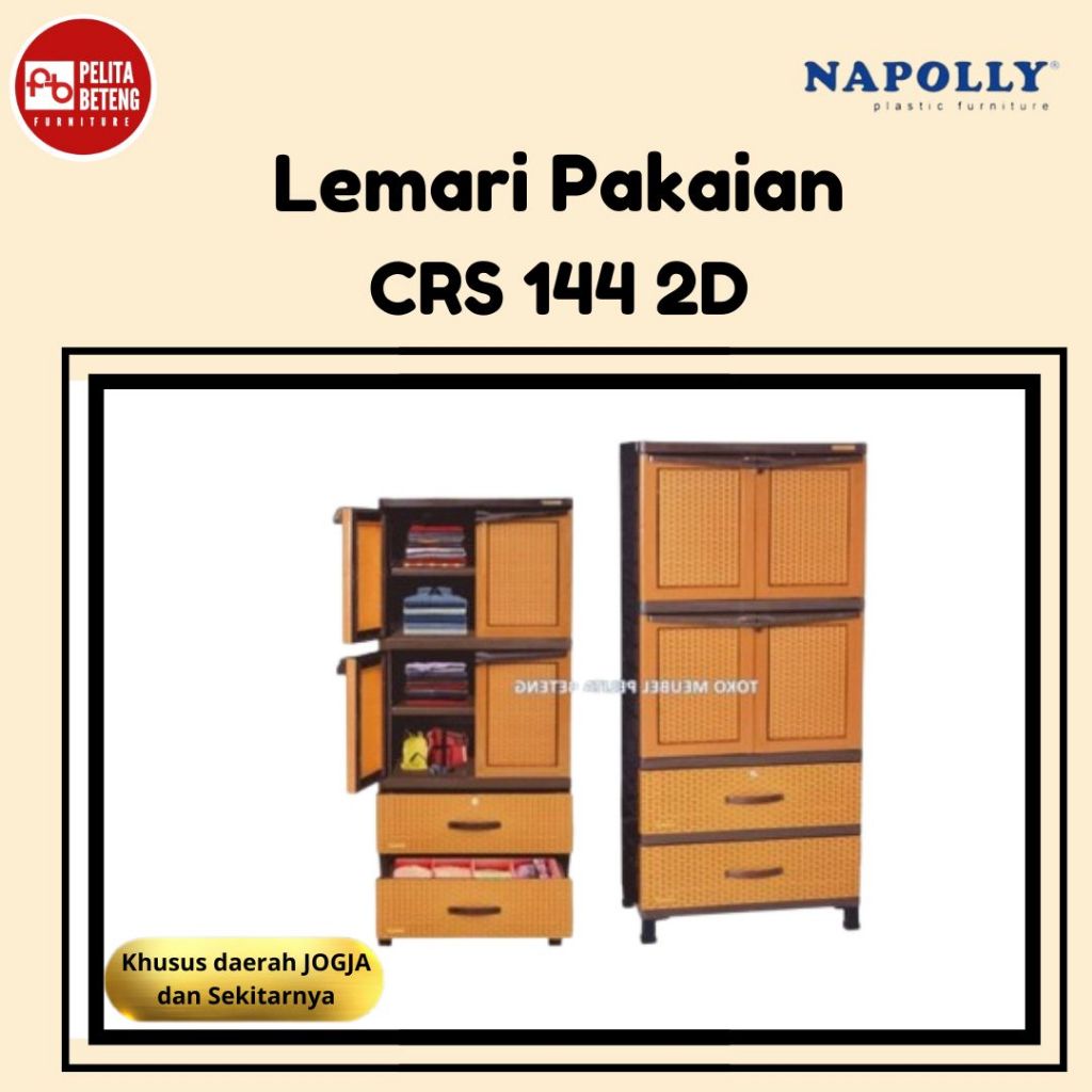 Napolly Lemari Plastik 2 Laci CRS 144 2D