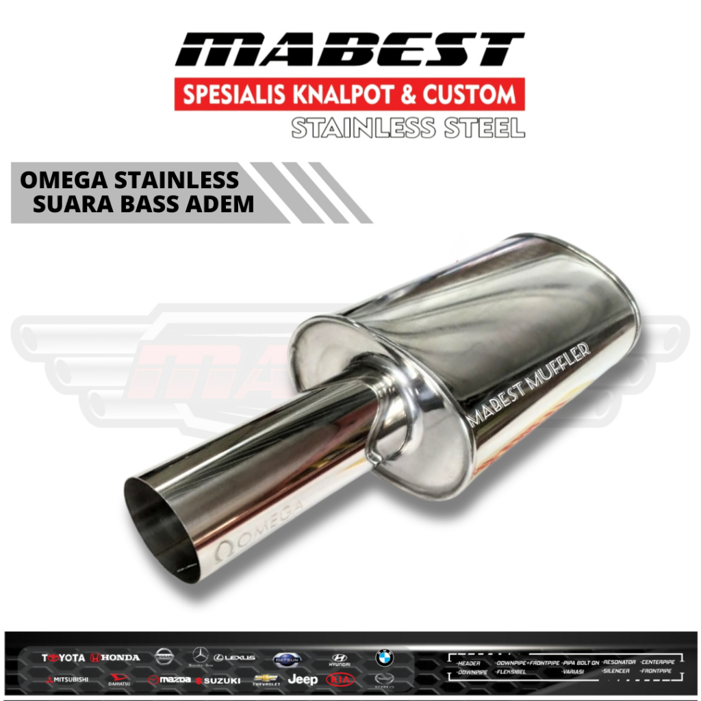Knalpot Mobil Omega Racing Full Stainless Suara Bass Halus Adem Universal Sedan Avanza Xenia Agya