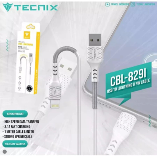 TECNIX Kabel Data Charger / Charging Cable Data Lightning USB / Micro USB / Type C USB 3.1A Fast Cha