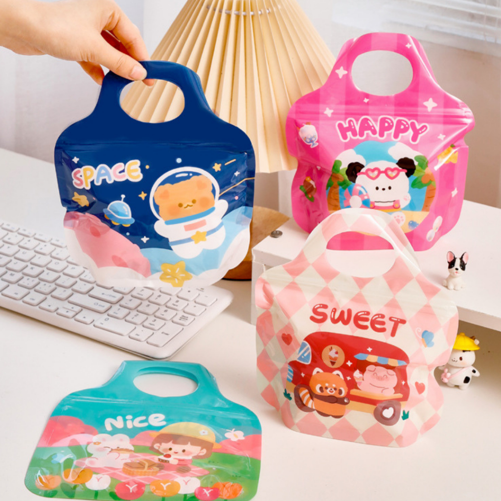 

(ctshop1)Plastik Ziplock Mini Tas Jinjing Tenteng Goodie Bag Hampers Lucu Motif Kartun Berwarna Full Color Waterproof Tahan Air Aesthetic