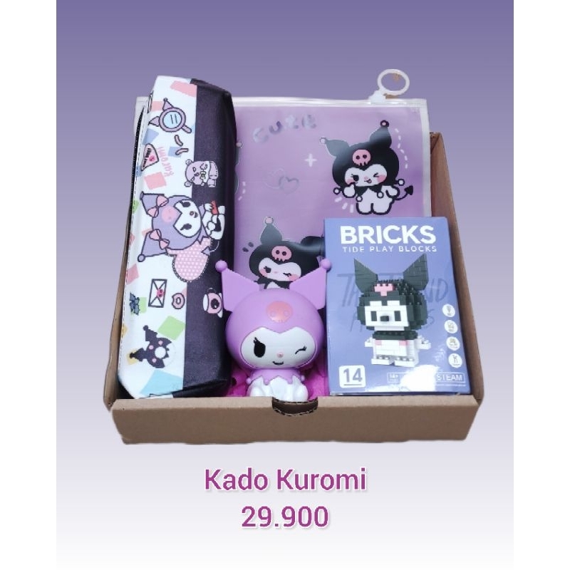 

Kado KUROMI hampers gift box KUROMI kado anak perempuan KUROMI set stationery alat tulis KUROMI hadiah ulang tahun anak KUROMI hampers KUROMI gift box KUROMI