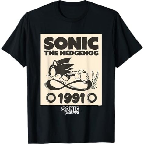 Baju Kaos Anak Sonic The Hedgehog 1991 Epic Run Vintage Sketch T-Shirt Pakaian Atasan Fashion Laki C