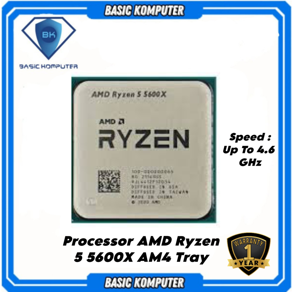 PROCESSOR AMD RYZEN 5 5600X TRAY 3.7GHZ NEW GARANSI 1 TAHUN