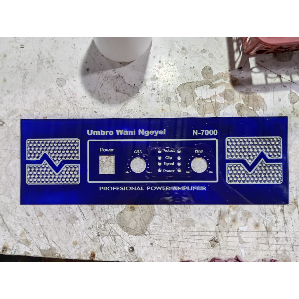 ( DARK BLUE ) Panel Box Power Model N7000 48x12cm Akrilik