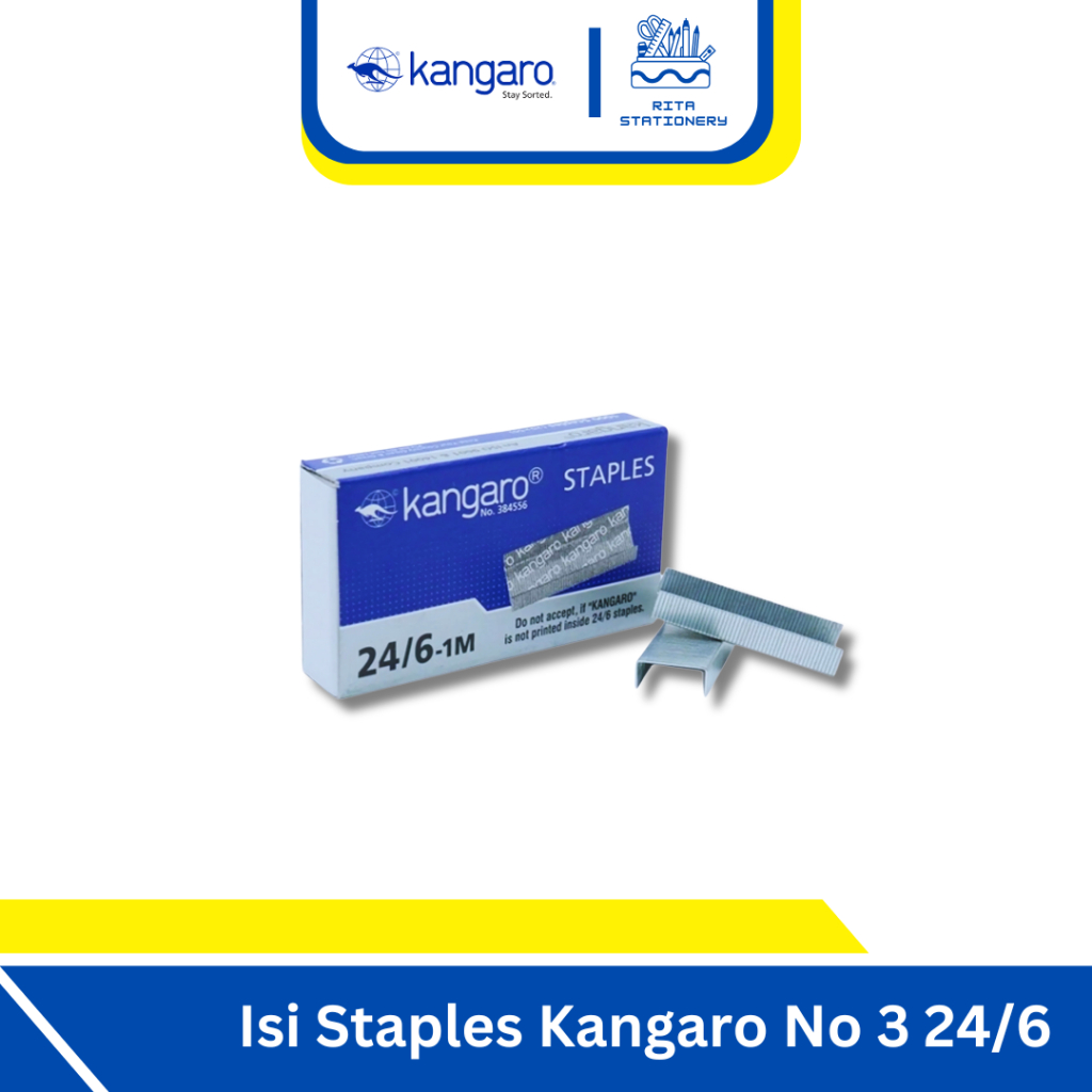 

Kangaro Isi Staples Hekter No 3 24/6 Standar sedang - Satuan