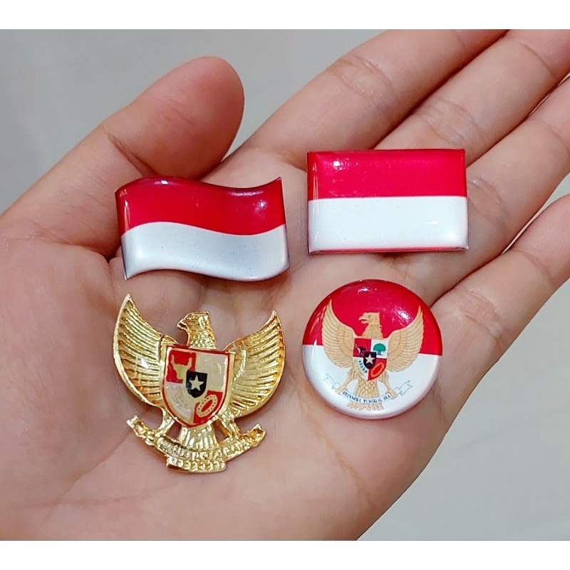 Bros Bendera / Pin MAGNET Merah putih Garuda Pancasila AKRILIK