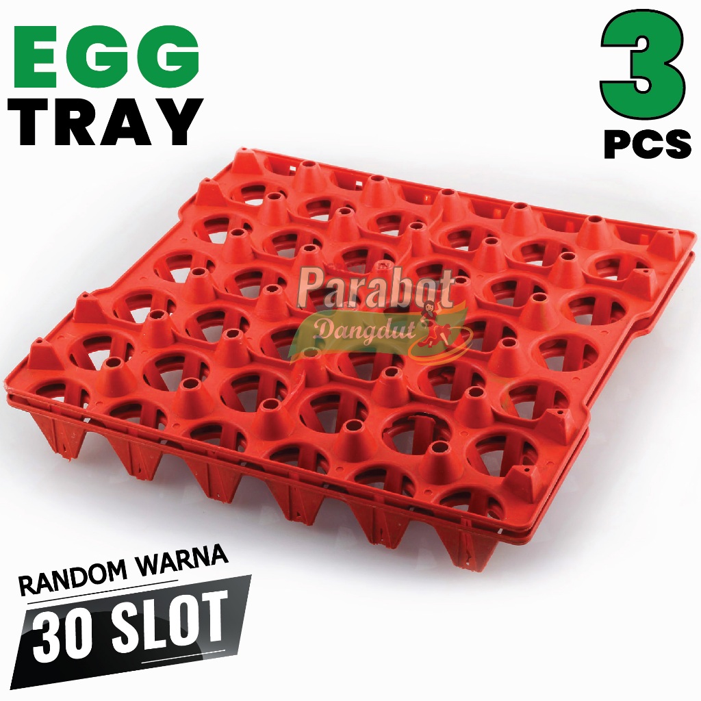 HARGA GROSIR - 3 PCS Egg Tray Tempat Telur 30 butir / Kotak Simpan Telur Dapat Disusun / Rak Telur /
