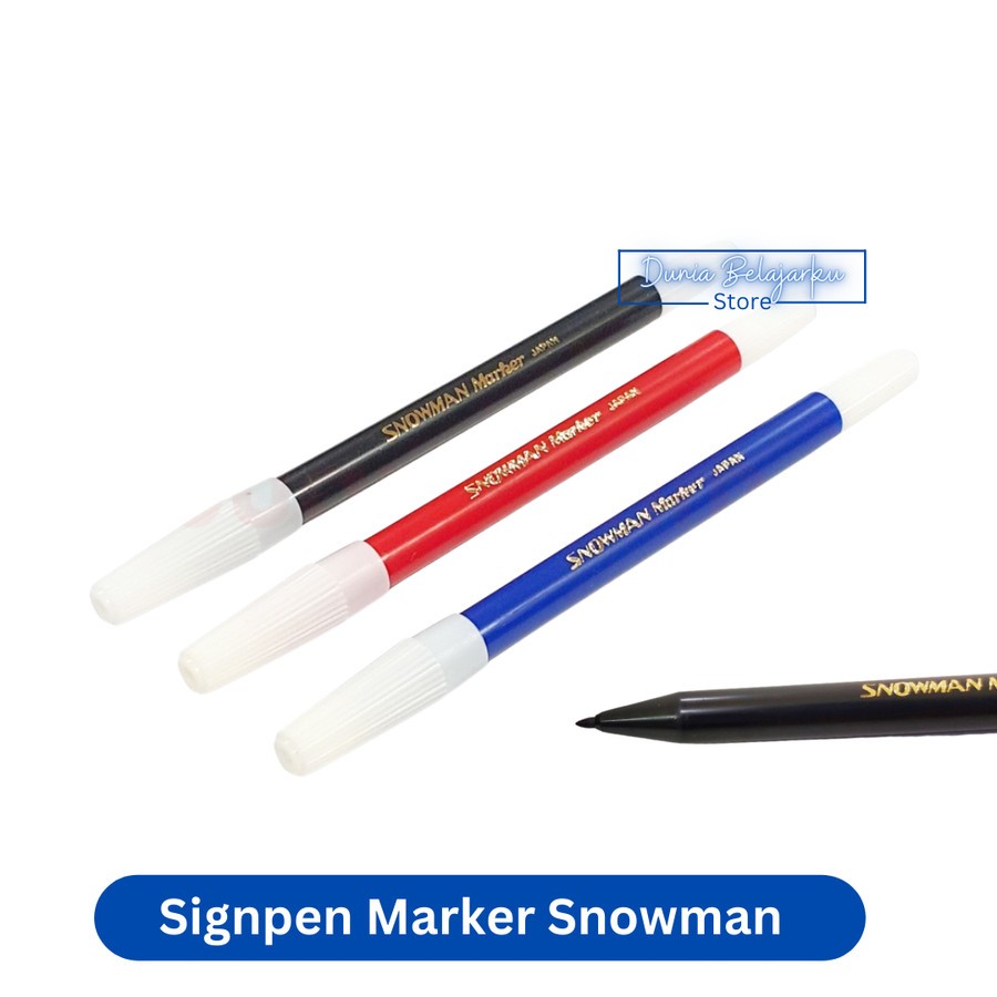 

Spidol Kecil Marker Snowman Signpen Hitam Biru Merah [Satuan]