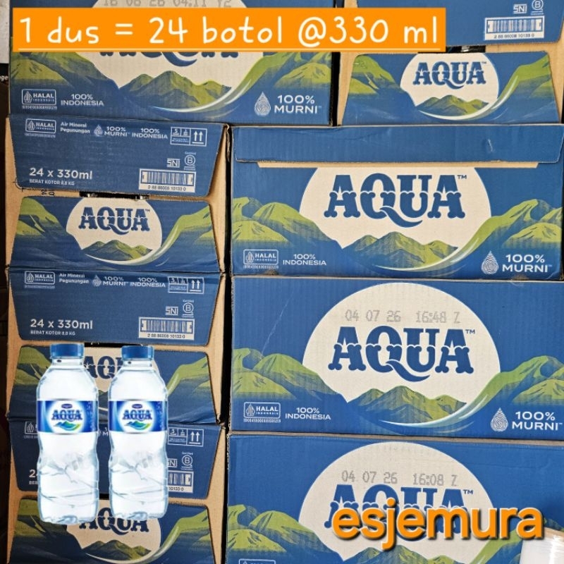 

Aqua 330 ml per dus isi 24 botol / Air mineral